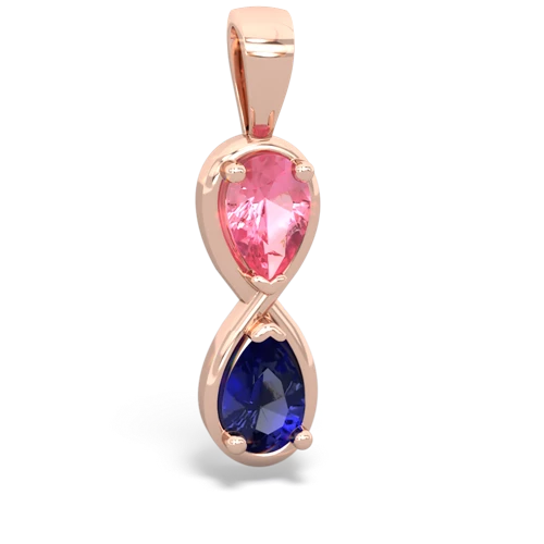 Lab Pink Sapphire Lab Created Pink Sapphire with Lab Created Sapphire Infinity pendant Pendant