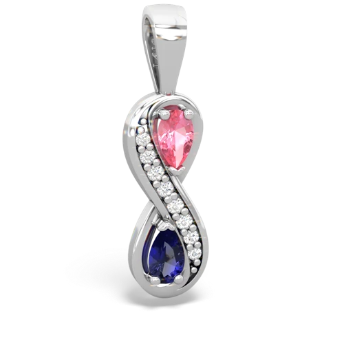 Lab Pink Sapphire Lab Created Pink Sapphire with Lab Created Sapphire Keepsake Infinity pendant Pendant