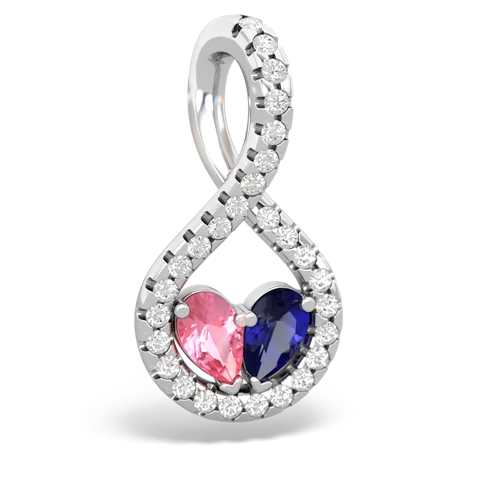 pink sapphire-lab sapphire pave twist pendant