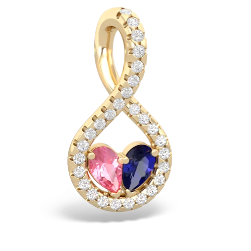 pink sapphire-lab sapphire pave twist pendant
