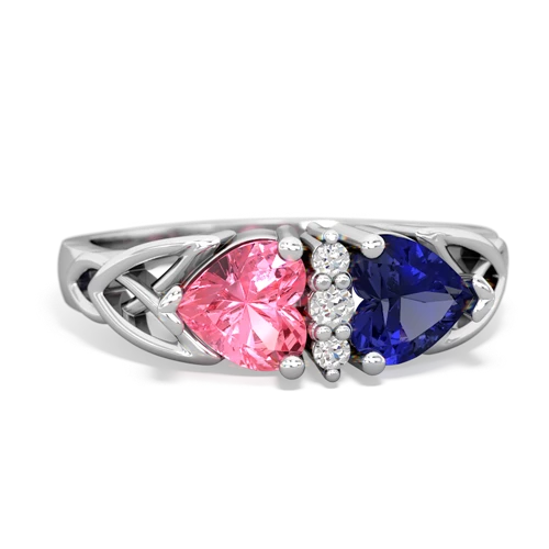 pink sapphire-lab sapphire celtic ring