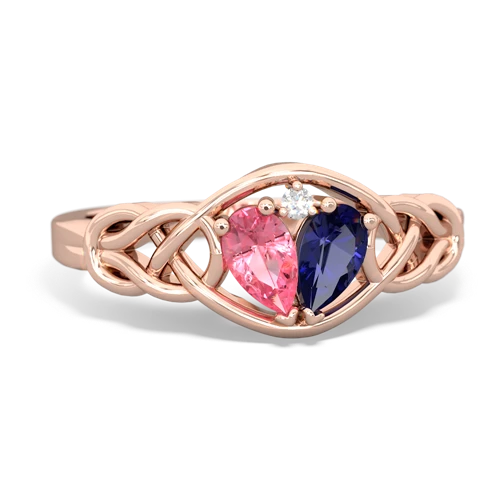Lab Pink Sapphire Lab Created Pink Sapphire with Lab Created Sapphire Celtic Love Knot ring Ring