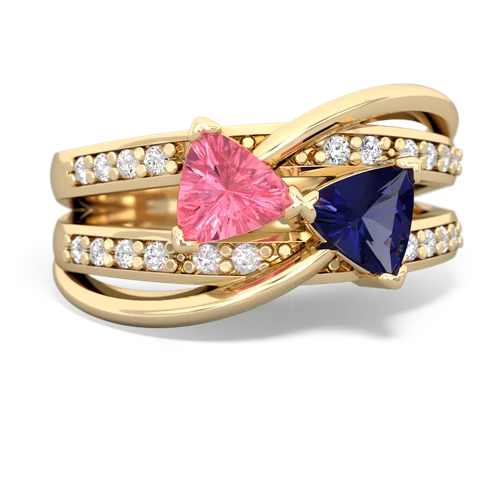 Lab Pink Sapphire Lab Created Pink Sapphire with Lab Created Sapphire Bowtie ring Ring