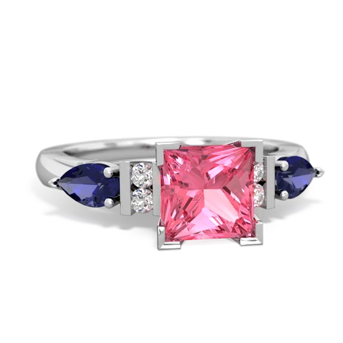 Lab Pink Sapphire Lab Created Pink Sapphire with Lab Created Sapphire and  Engagement ring Ring