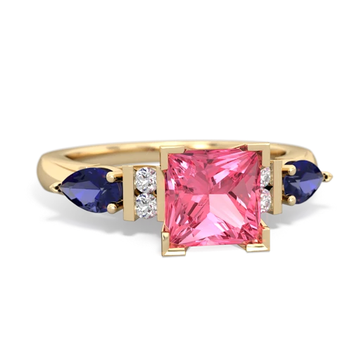 Lab Pink Sapphire Lab Created Pink Sapphire with Lab Created Sapphire and Genuine Fire Opal Engagement ring Ring