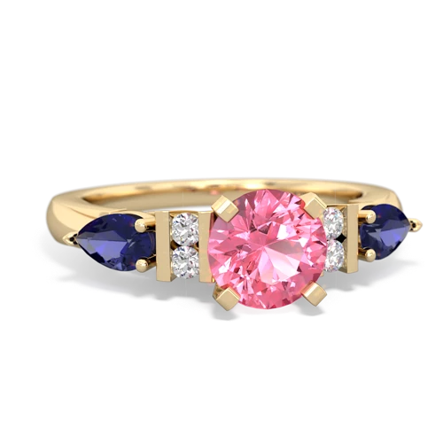 Lab Pink Sapphire Lab Created Pink Sapphire with Lab Created Sapphire and Lab Created Pink Sapphire Engagement ring Ring