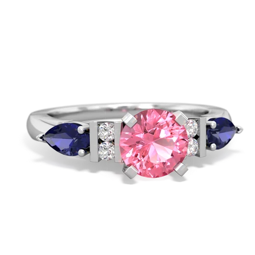 pink sapphire-lab sapphire engagement ring