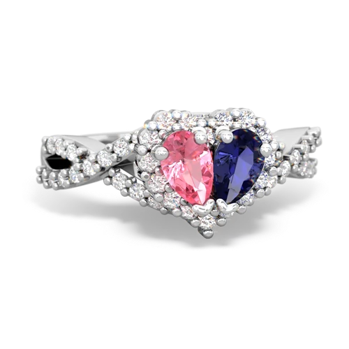 pink sapphire-lab sapphire engagement ring