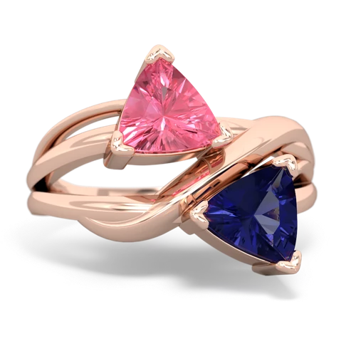 pink sapphire-lab sapphire filligree ring