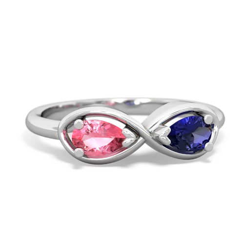 Lab Pink Sapphire Lab Created Pink Sapphire with Lab Created Sapphire Infinity ring Ring