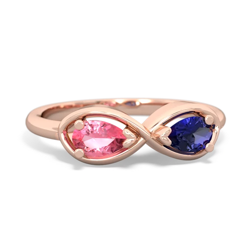 pink sapphire-lab sapphire infinity ring