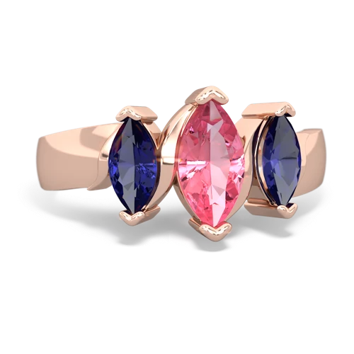 pink sapphire-lab sapphire keepsake ring