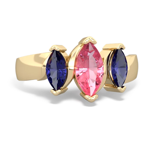 pink sapphire-lab sapphire keepsake ring
