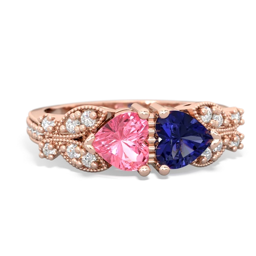 pink sapphire-lab sapphire keepsake butterfly ring