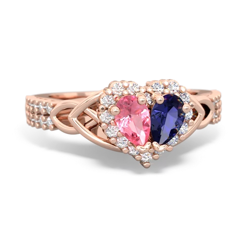 pink sapphire-lab sapphire keepsake engagement ring