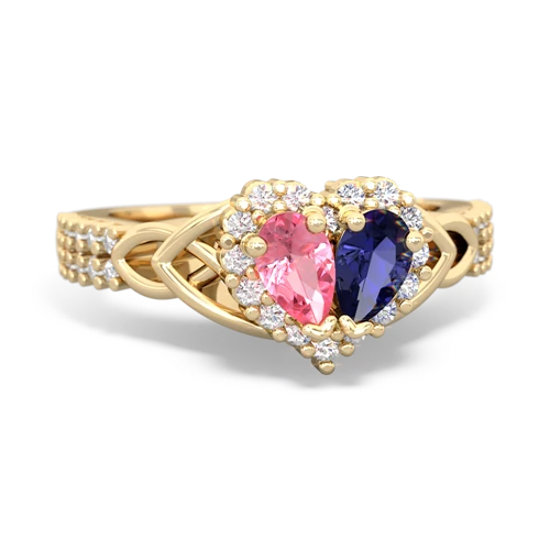 pink sapphire-lab sapphire keepsake engagement ring