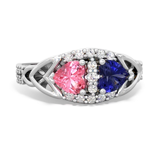 pink sapphire-lab sapphire keepsake engagement ring