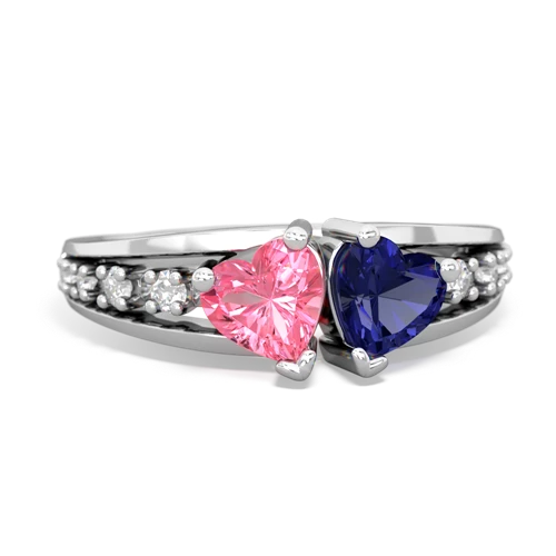 pink sapphire-lab sapphire modern ring