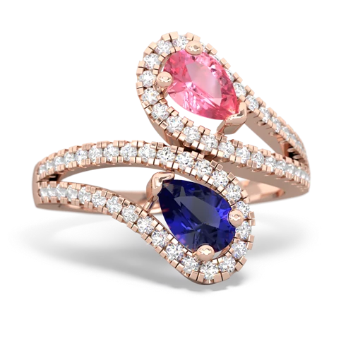 Lab Pink Sapphire Lab Created Pink Sapphire with Lab Created Sapphire Diamond Dazzler ring Ring
