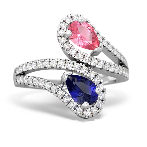 pink sapphire-lab sapphire pave swirls ring