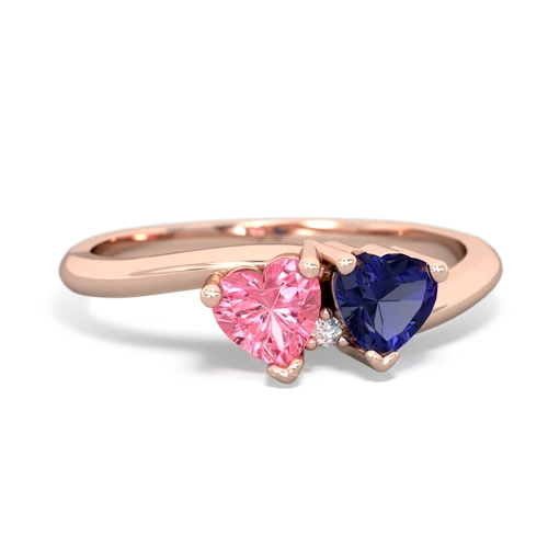 pink sapphire-lab sapphire sweethearts promise ring