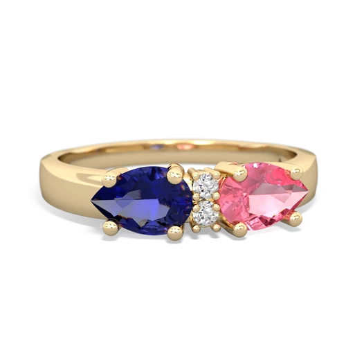 pink sapphire-lab sapphire timeless ring