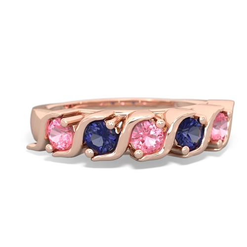 pink sapphire-lab sapphire timeless ring