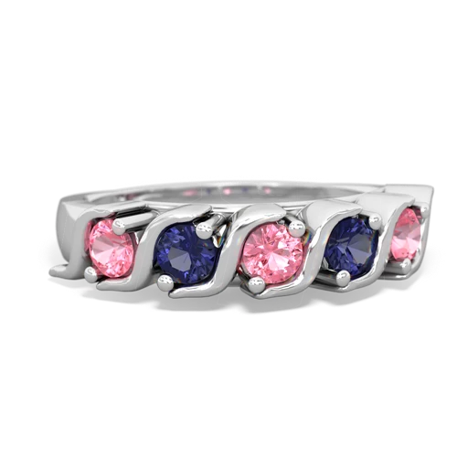 pink sapphire-lab sapphire timeless ring