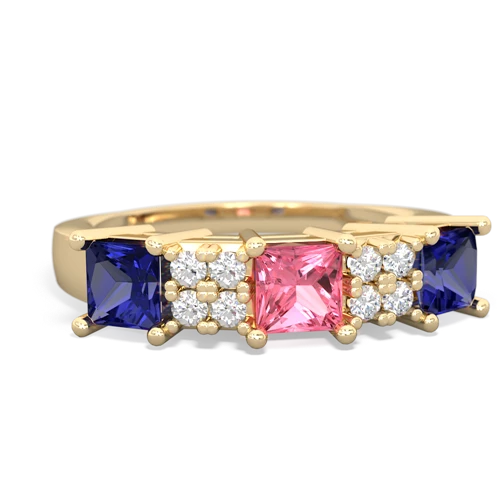 pink sapphire-lab sapphire timeless ring