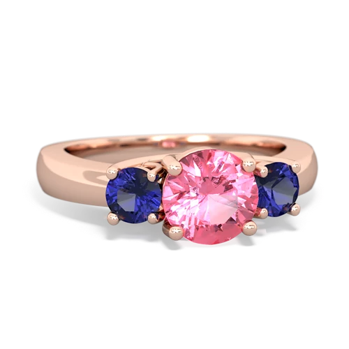 pink sapphire-lab sapphire timeless ring