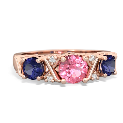 pink sapphire-lab sapphire timeless ring