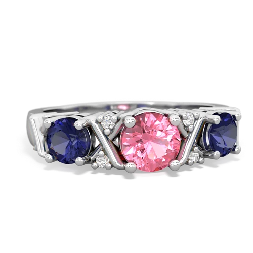 pink sapphire-lab sapphire timeless ring