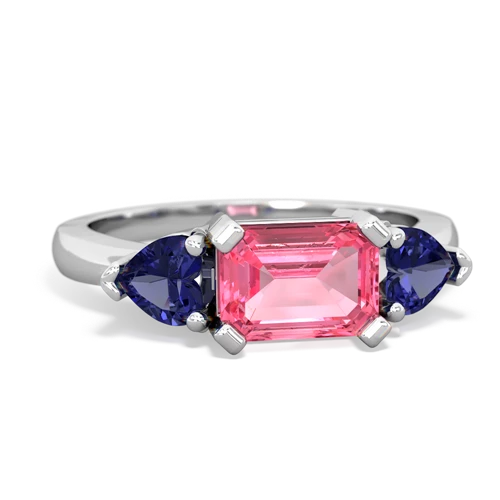 pink sapphire-lab sapphire timeless ring