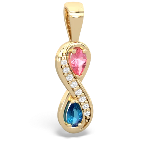 pink sapphire-london topaz keepsake infinity pendant