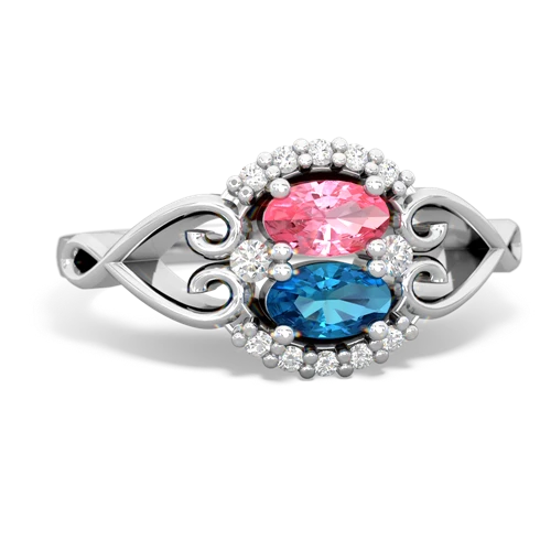 pink sapphire-london topaz antique keepsake ring