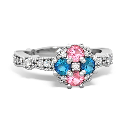 pink sapphire-london topaz art deco engagement ring