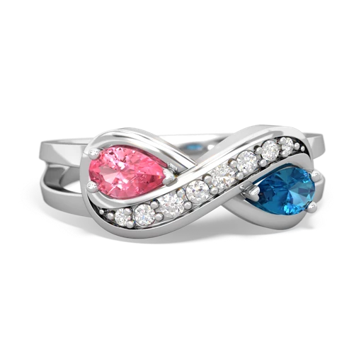 pink sapphire-london topaz diamond infinity ring