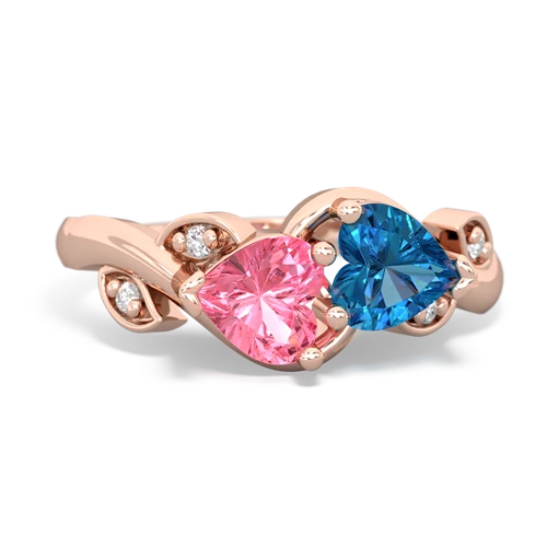 pink sapphire-london topaz floral keepsake ring