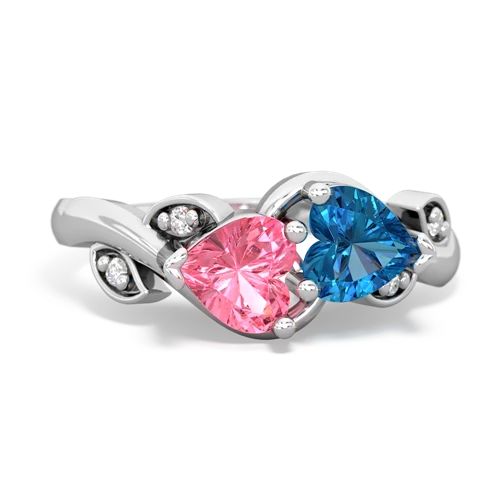 pink sapphire-london topaz floral keepsake ring