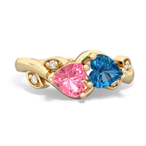 pink sapphire-london topaz floral keepsake ring
