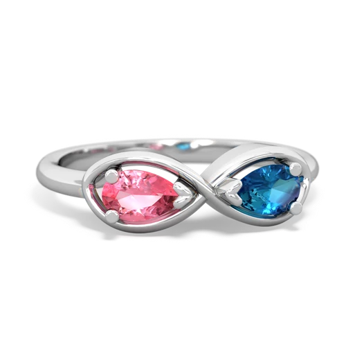 pink sapphire-london topaz infinity ring