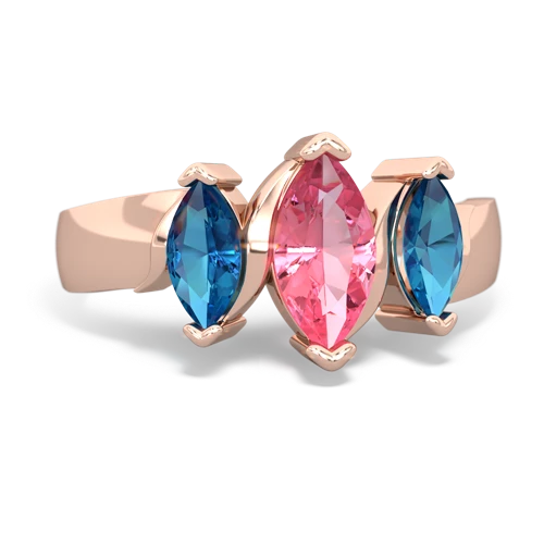 pink sapphire-london topaz keepsake ring