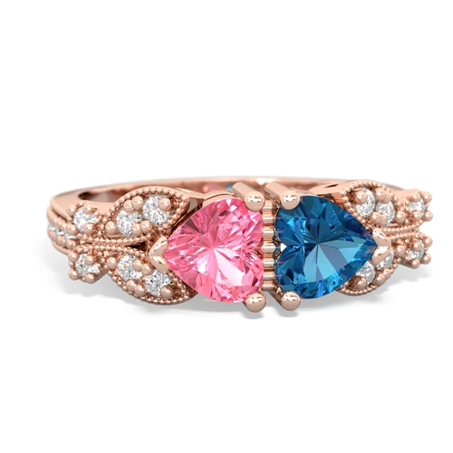 pink sapphire-london topaz keepsake butterfly ring
