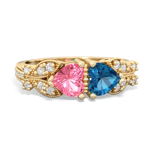 pink sapphire-london topaz keepsake butterfly ring