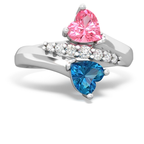 pink sapphire-london topaz modern ring