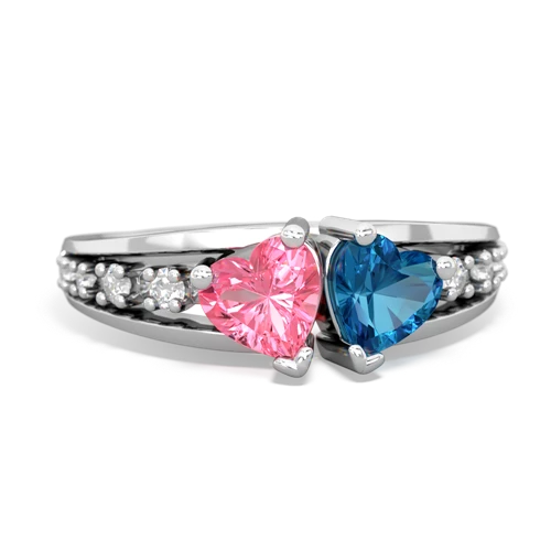 pink sapphire-london topaz modern ring