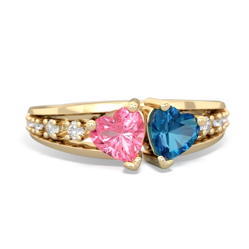pink sapphire-london topaz modern ring