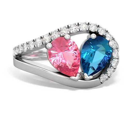 pink sapphire-london topaz pave heart ring