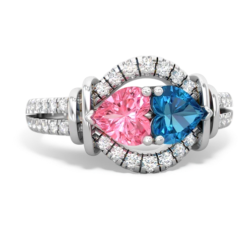 pink sapphire-london topaz pave keepsake ring