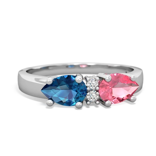 pink sapphire-london topaz timeless ring